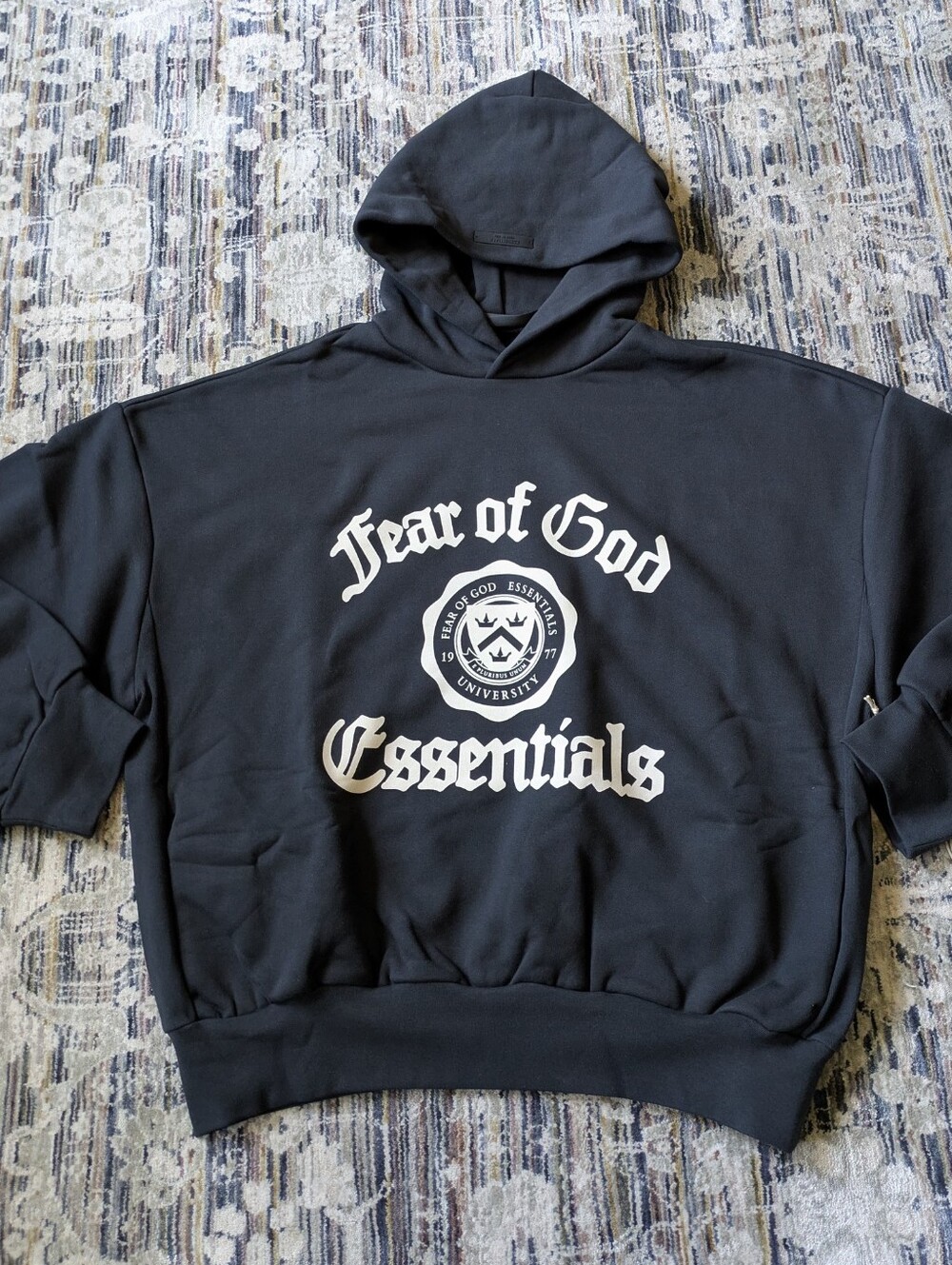 Fear of God Essentials University Heavy Fleece Hoodie Black XL NWT